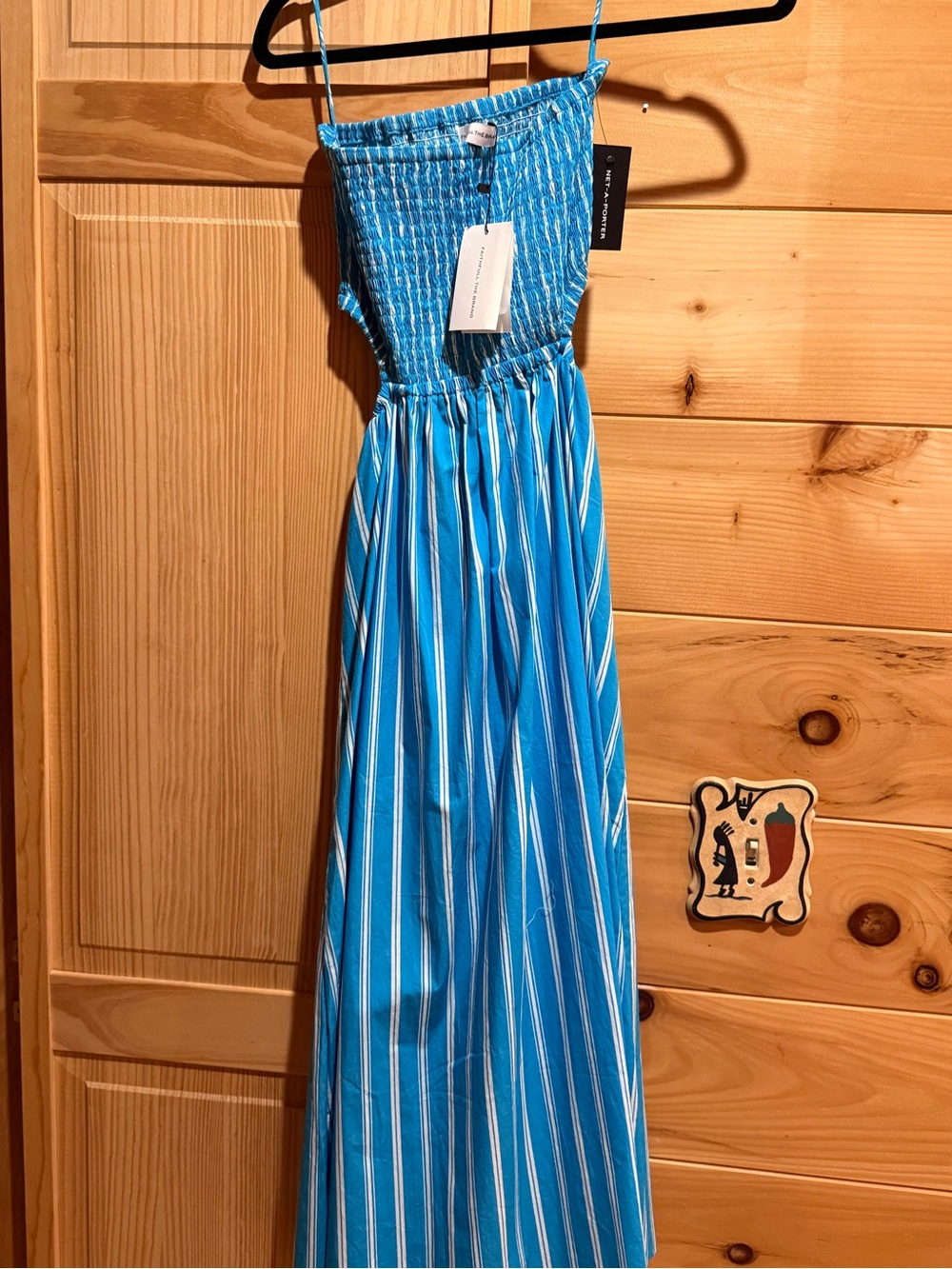 Faithfull the Brand Blue and White Striped Maxi